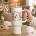 Personalized grandma tumbler with grandkids names for a birthday gift