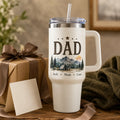 Personalized dad tumbler with kids names for a birthday gift
